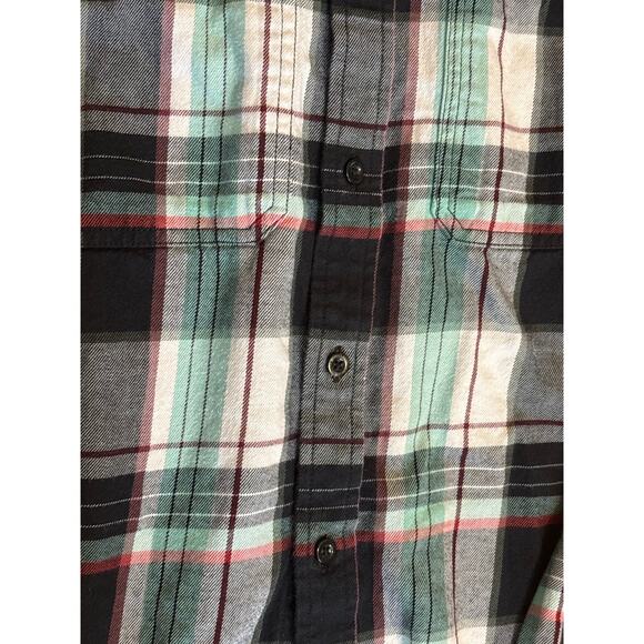 The North Face Shirt Mens Medium Green/Black Plaid Flannel Button Up Outdoor - Picture 5 of 6